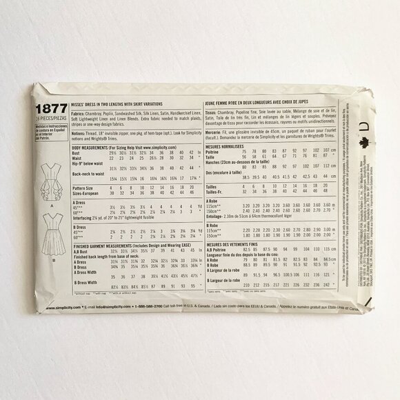 Simplicity Leanne Marshall Dress Sewing Pattern 1877 Size D5 4-12 Uncut - Picture 2 of 4